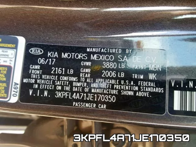 3KPFL4A71JE170350 фото 2