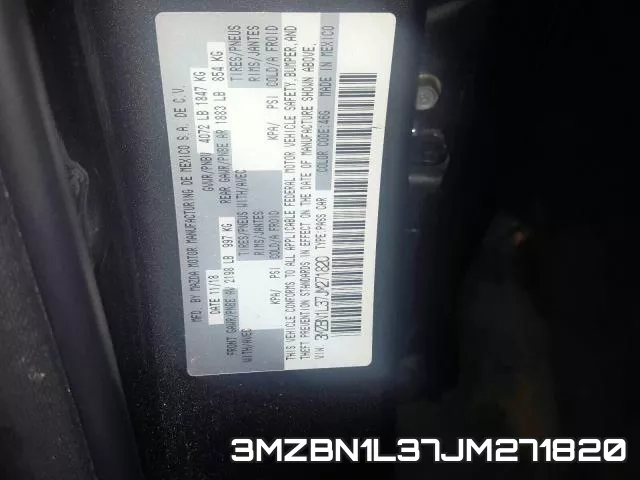 3MZBN1L37JM271820 фото 2