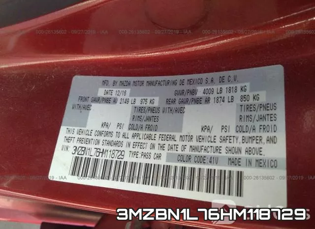 3MZBN1L76HM118729 фото 10
