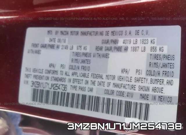 3MZBN1U71JM254738 фото 10