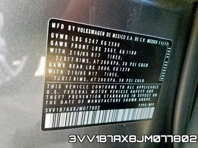 3VV1B7AX8JM077802 фото 2