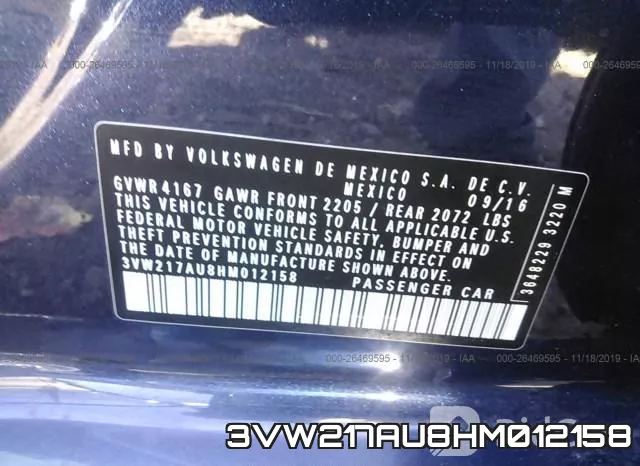 3VW217AU8HM012158 фото 10