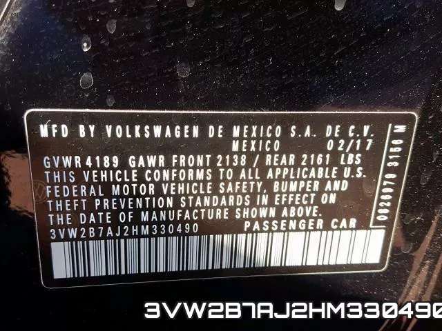 3VW2B7AJ2HM330490 фото 2