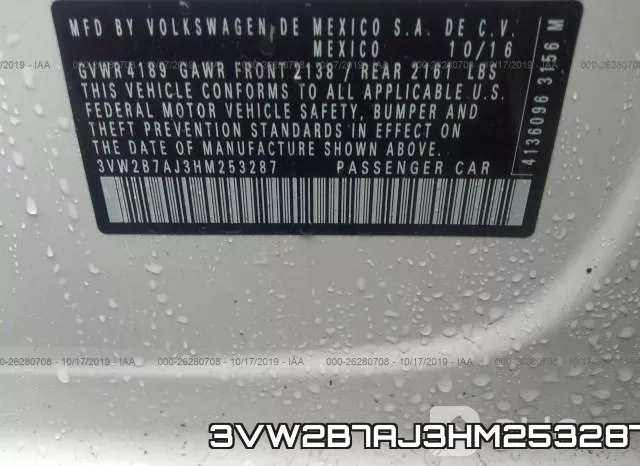 3VW2B7AJ3HM253287 фото 10