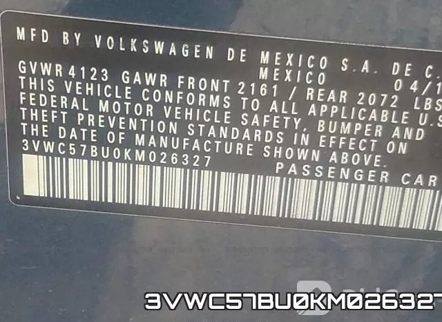 3VWC57BU0KM026327 фото 10