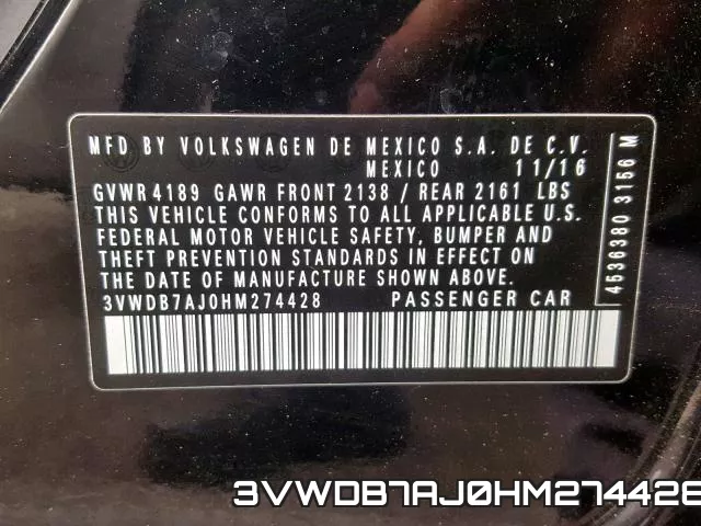 3VWDB7AJ0HM274428 фото 2