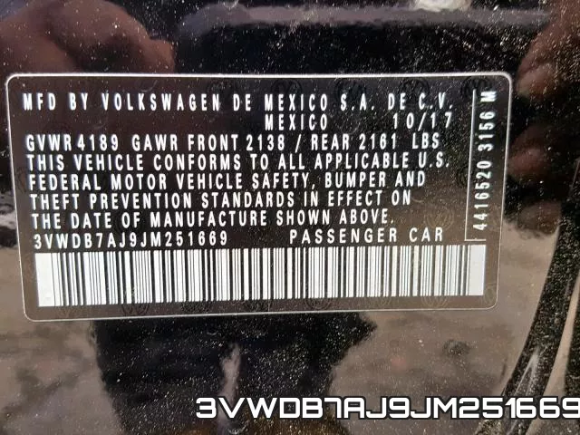 3VWDB7AJ9JM251669 фото 2