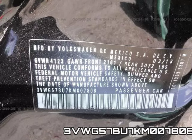 3VWG57BU7KM007808 фото 10