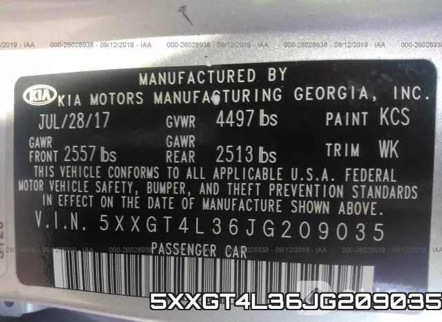 5XXGT4L36JG209035 фото 10