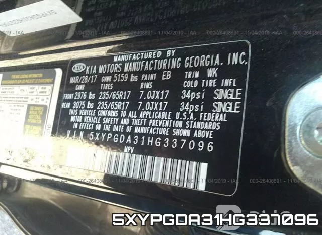 5XYPGDA31HG337096 фото 10