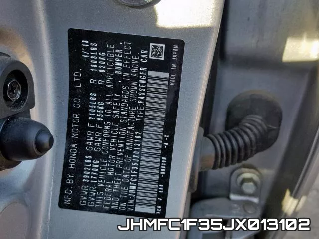 JHMFC1F35JX013102 фото 2