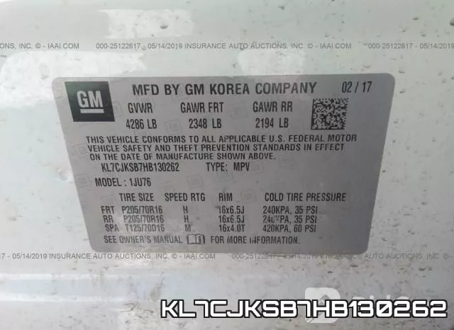 KL7CJKSB7HB130262 фото 10