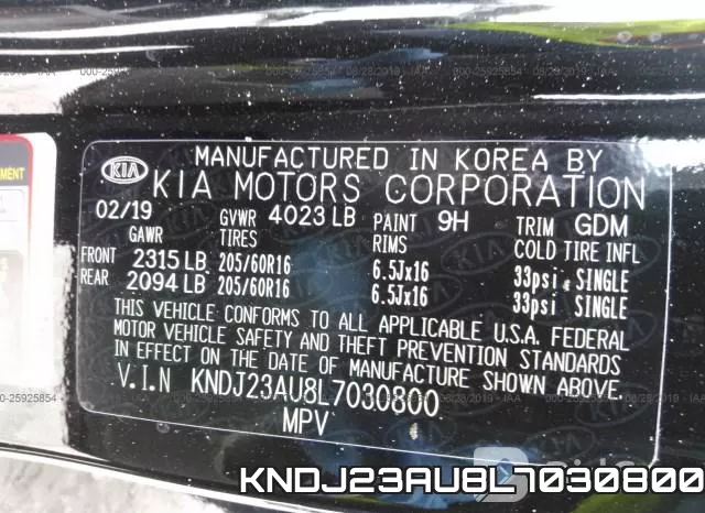 KNDJ23AU8L7030800 фото 9