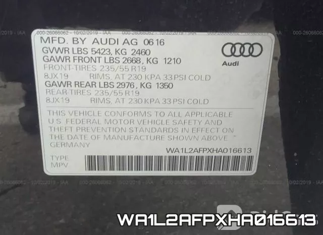 WA1L2AFPXHA016613 фото 10