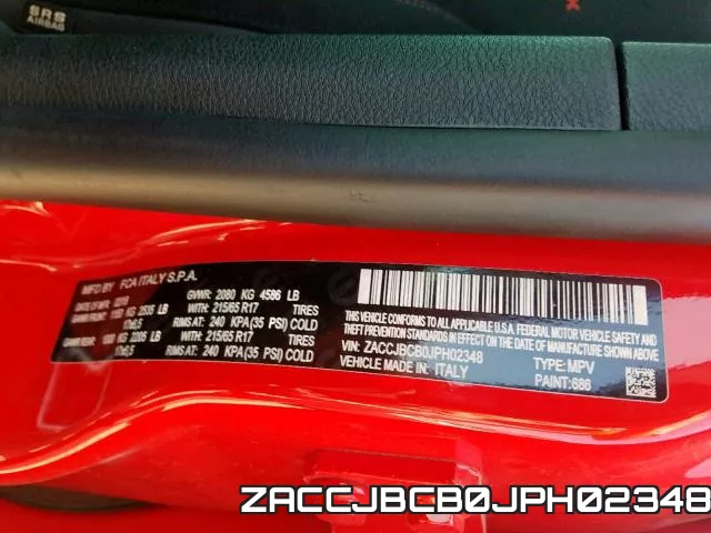 ZACCJBCB0JPH02348 фото 2