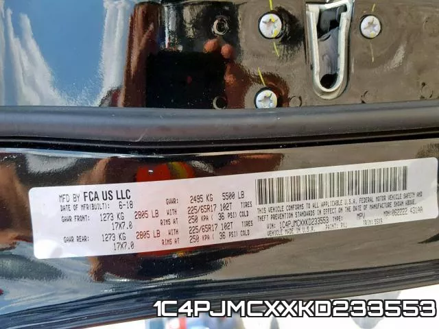 1C4PJMCXXKD233553 фото 2