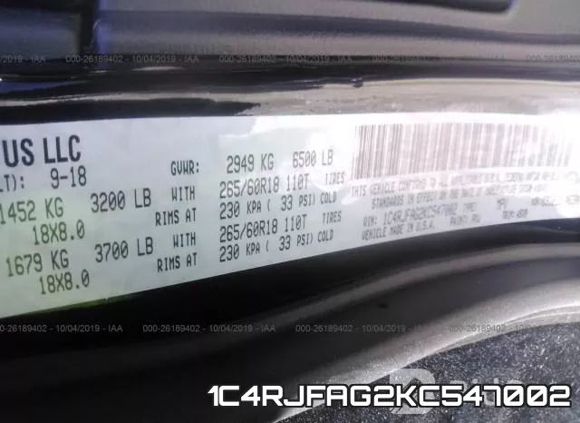 1C4RJFAG2KC547002 фото 10