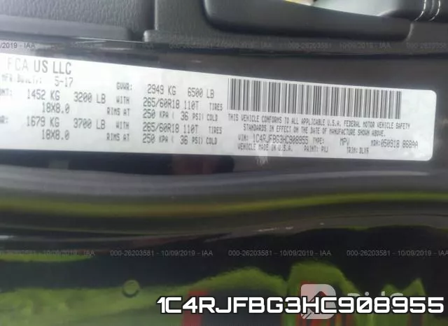 1C4RJFBG3HC908955 фото 10