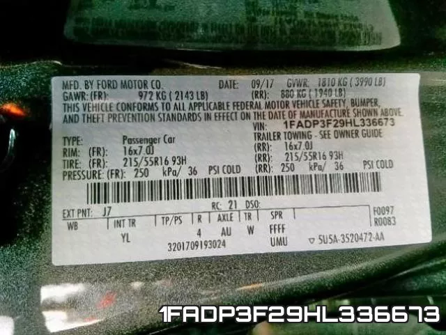 1FADP3F29HL336673 фото 2