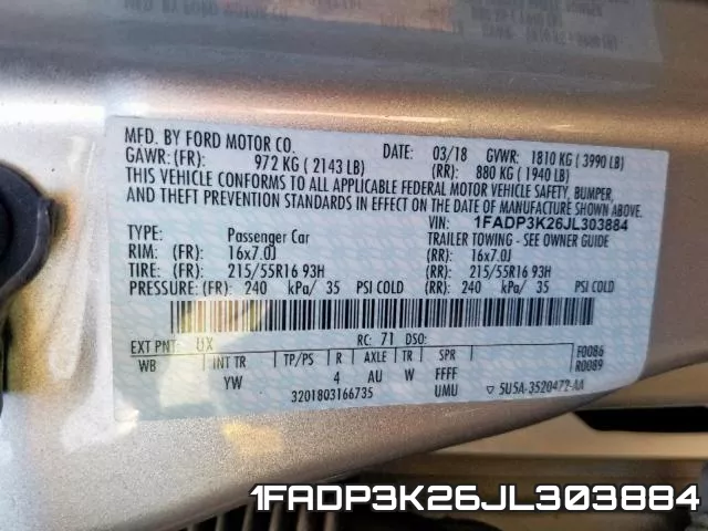 1FADP3K26JL303884 фото 2