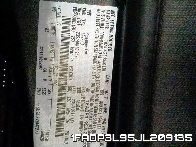 1FADP3L95JL209135 фото 2