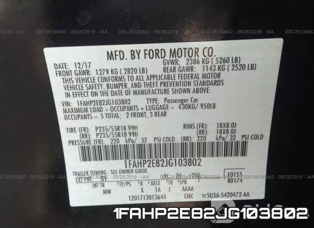 1FAHP2E82JG103802 фото 10