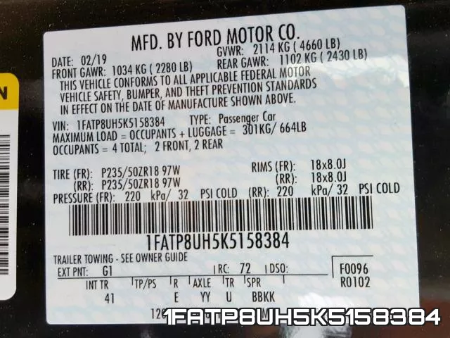 1FATP8UH5K5158384 фото 2