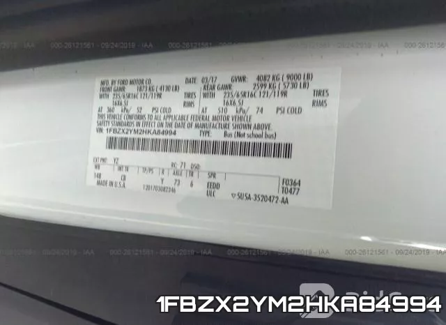 1FBZX2YM2HKA84994 фото 10