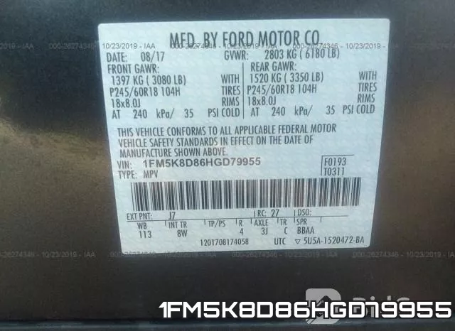1FM5K8D86HGD79955 фото 10