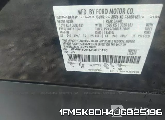1FM5K8DH4JGB25196 фото 10