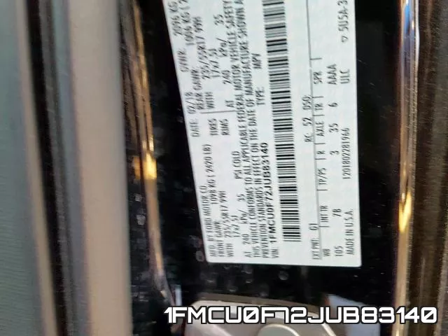 1FMCU0F72JUB83140 фото 2