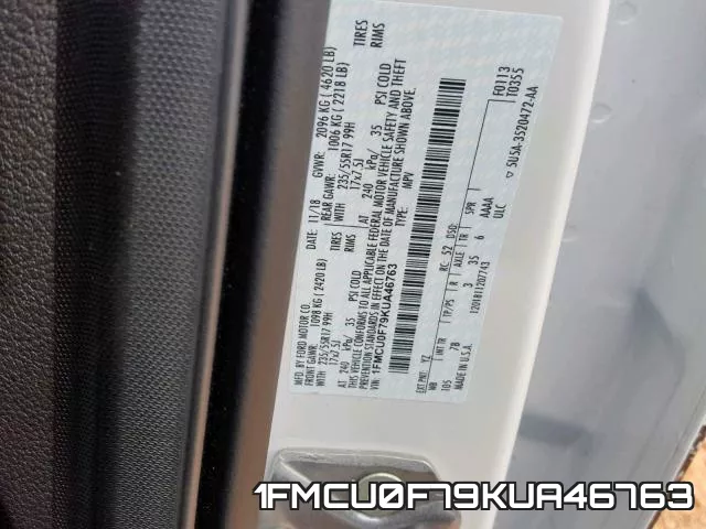1FMCU0F79KUA46763 фото 2