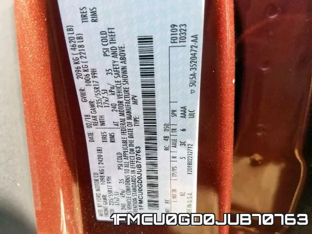 1FMCU0GD0JUB70763 фото 2