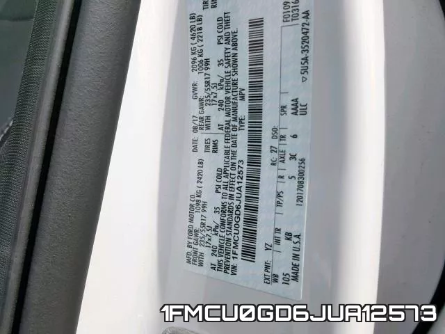 1FMCU0GD6JUA12573 фото 2