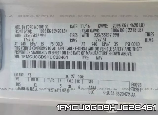 1FMCU0GD9HUC28461 фото 10