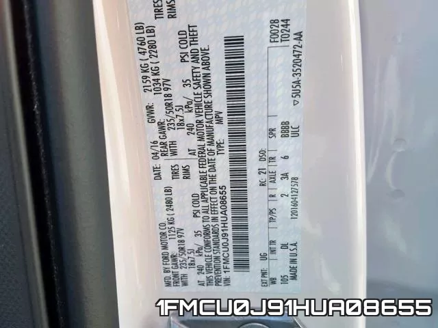 1FMCU0J91HUA08655 фото 2