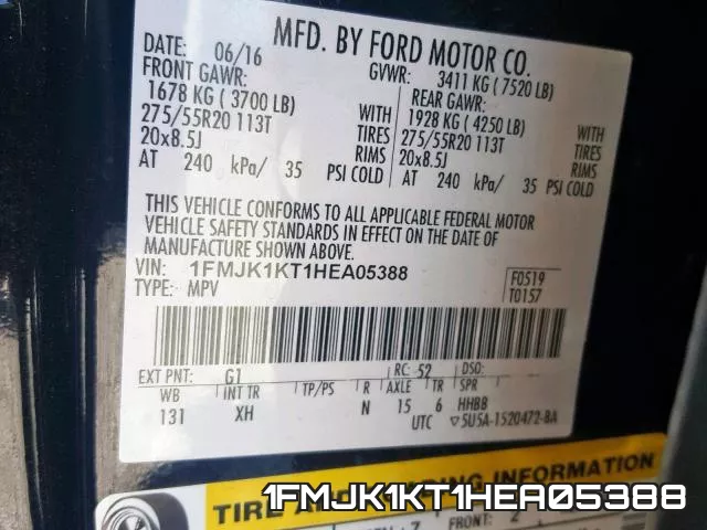 1FMJK1KT1HEA05388 фото 2