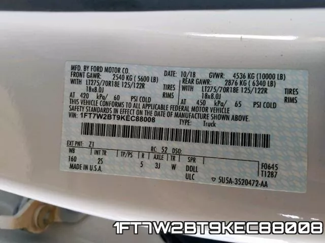 1FT7W2BT9KEC88008 фото 2