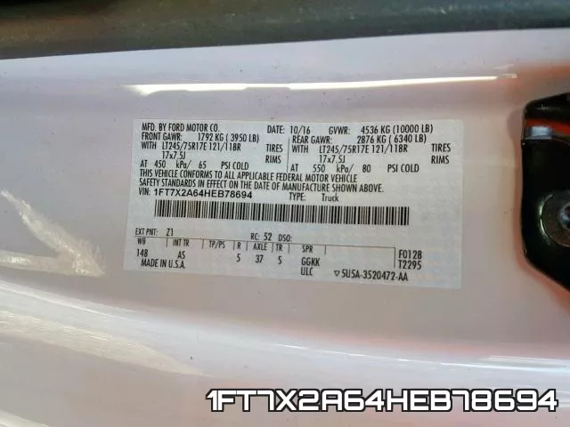 1FT7X2A64HEB78694 фото 2