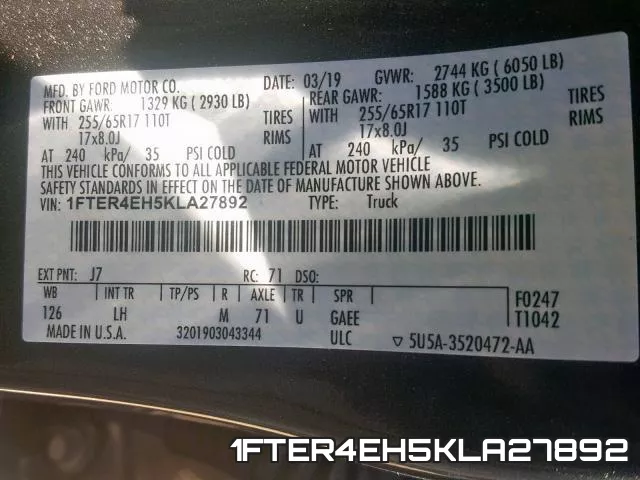 1FTER4EH5KLA27892 фото 2
