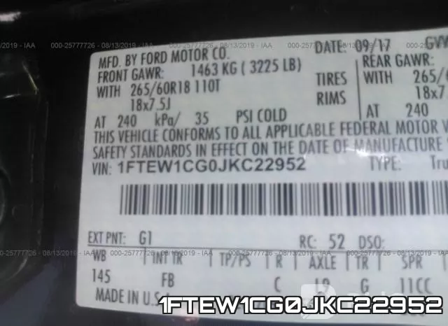 1FTEW1CG0JKC22952 фото 10