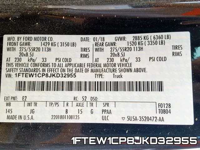1FTEW1CP8JKD32955 фото 2