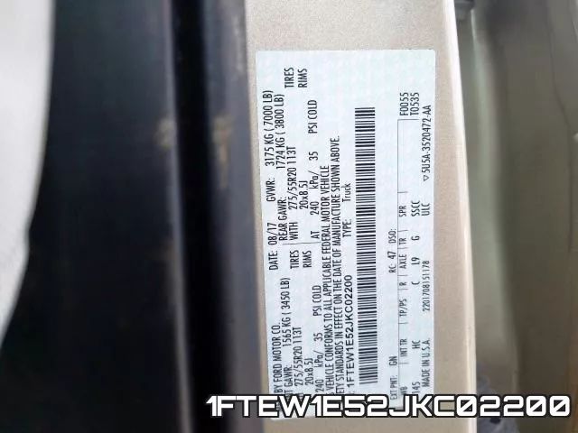 1FTEW1E52JKC02200 фото 2