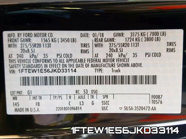 1FTEW1E56JKD33114 фото 2