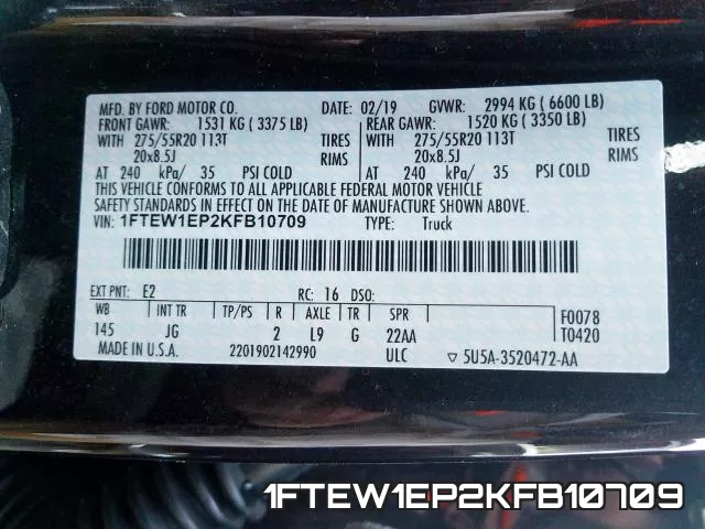 1FTEW1EP2KFB10709 фото 2