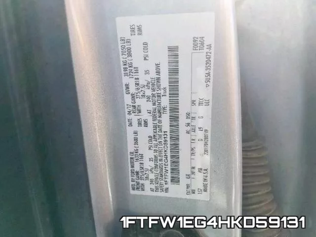 1FTFW1EG4HKD59131 фото 2