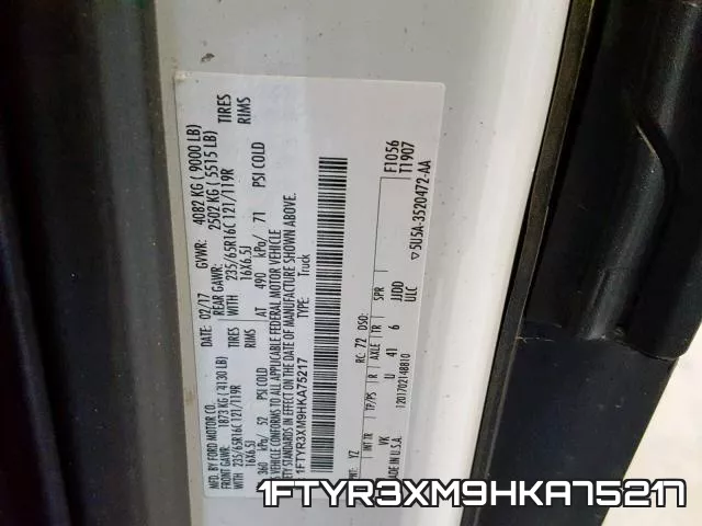 1FTYR3XM9HKA75217 фото 2