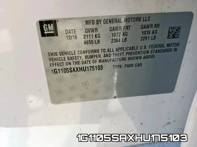 1G1105SAXHU175103 фото 2