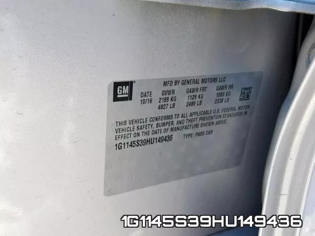 1G1145S39HU149436 фото 2