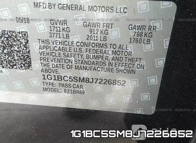1G1BC5SM8J7226852 фото 10